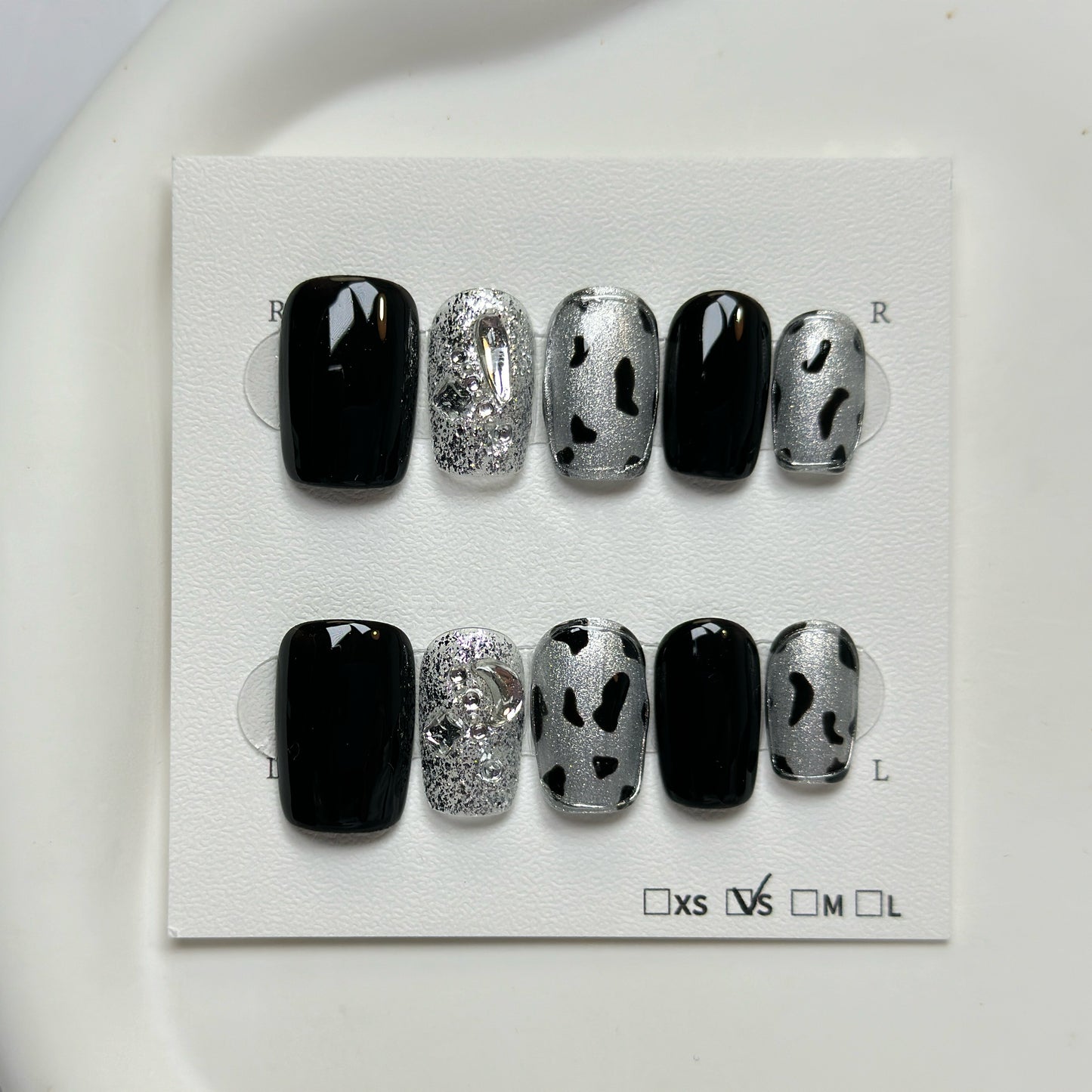 Black Silver Leopard Print