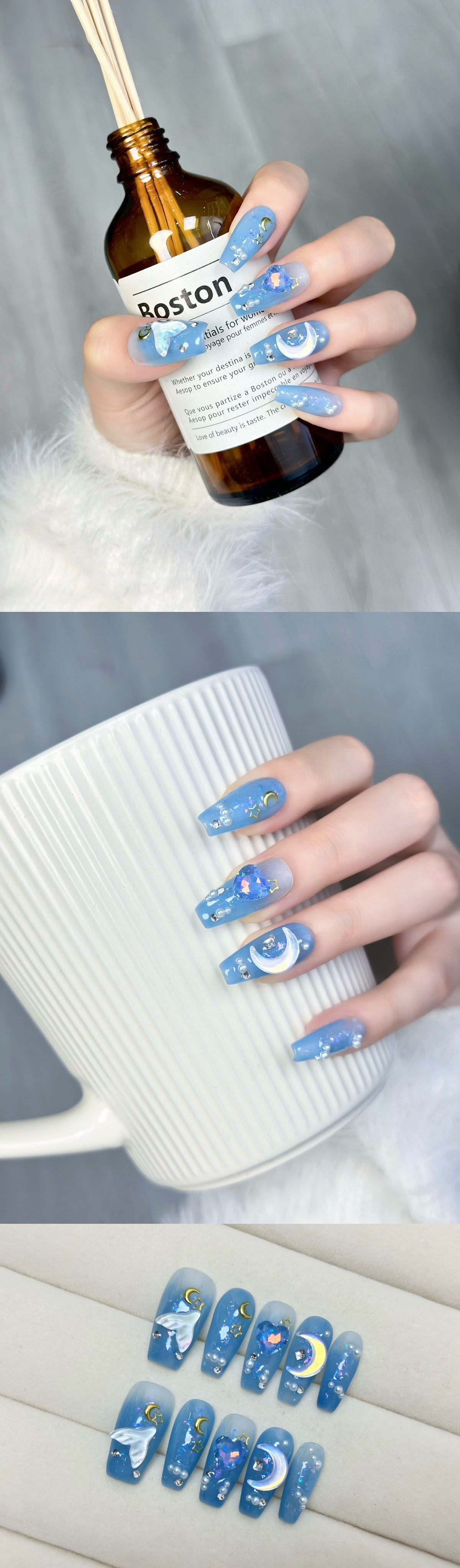 Ocean Blue Mermaid and Moon