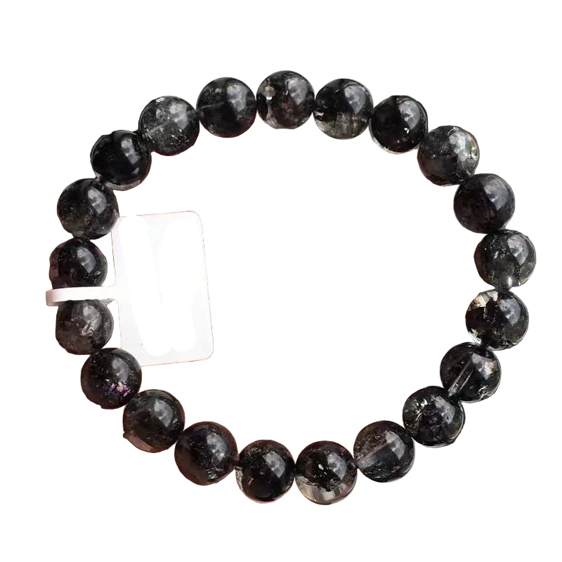 Herkimer Diamond & Black Crystal Bracelet BR011