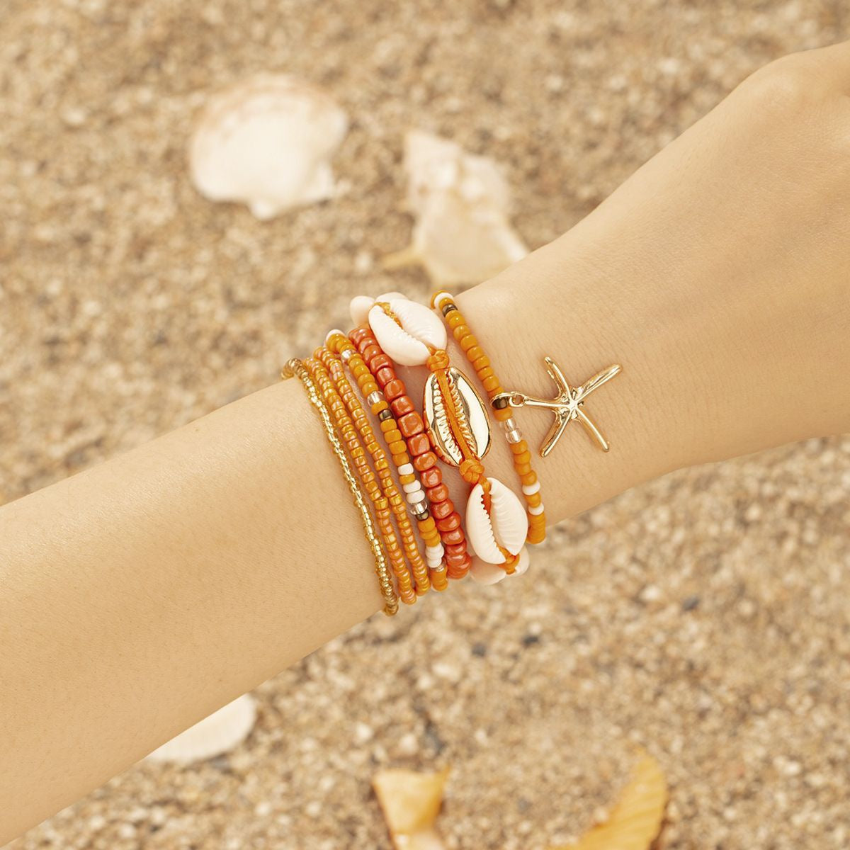 Ocean Vacation Style Colorful Small Bead Layered Bracelet BR035