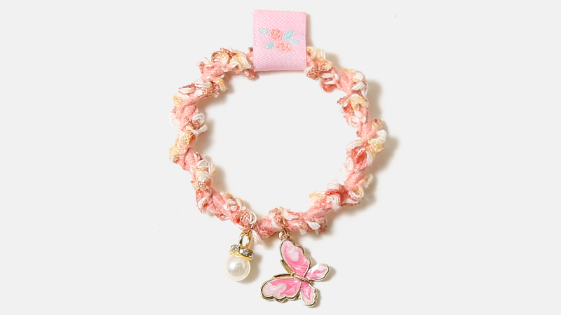 Hair Tie with Butterfly and Pearl Decoration HA005