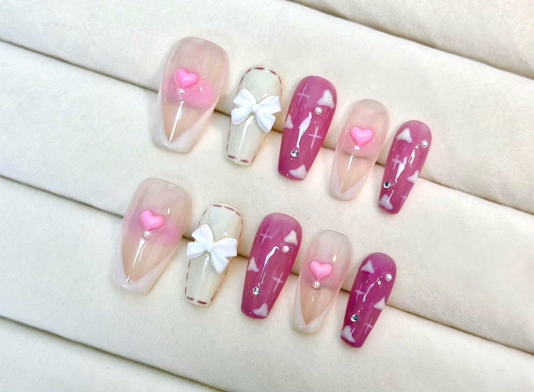 Cute Pink Bow Long