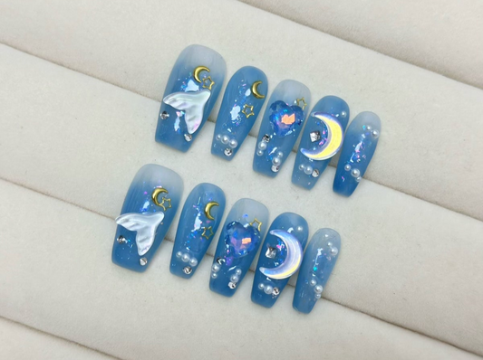 Ocean Blue Mermaid and Moon