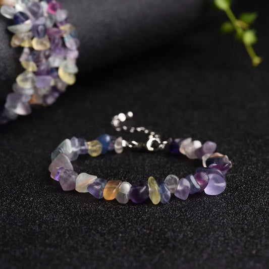 Colorful Crushed Fluorite Bracelet (Adjustable) BR003