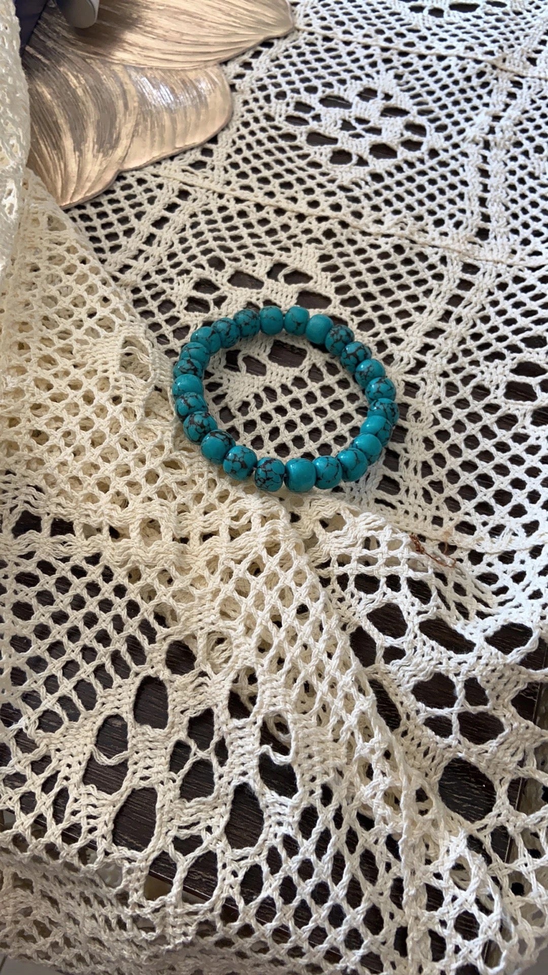 Turquoise Barrel Bead Bracelet BR005