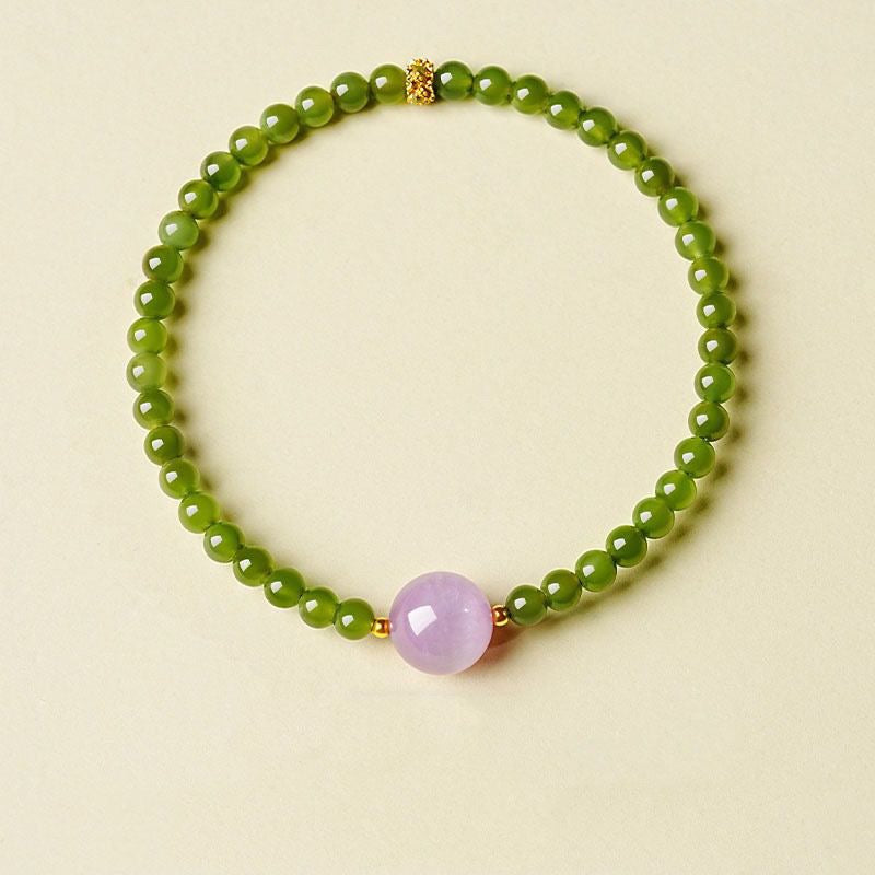Green Tourmaline & Kunzite Designer Bracelet BR009