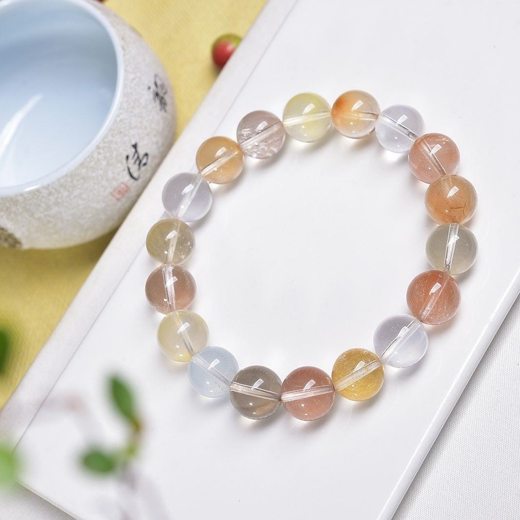 Natural Clear Rabbit Hair Crystal Bracelet BR013