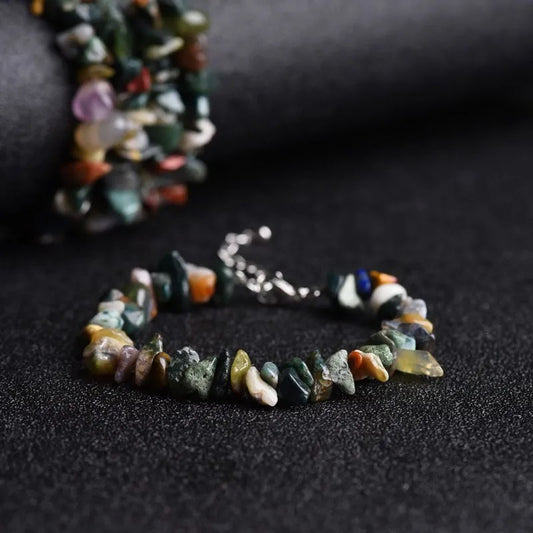 Indian Agate Crushed Stone Bracelet (Adjustable) BR020