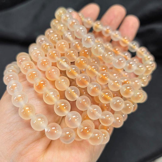 Orange Sugar Heart Agate Bracelet BR023