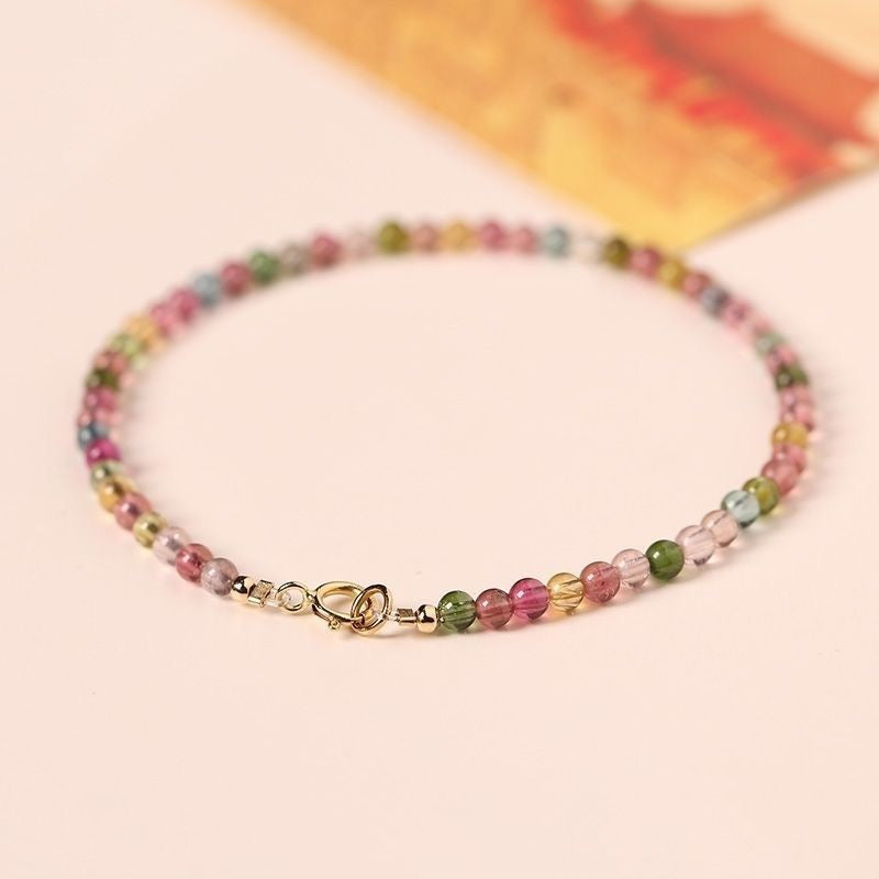 Small Bead Colorful Tourmaline Bracelet BR025
