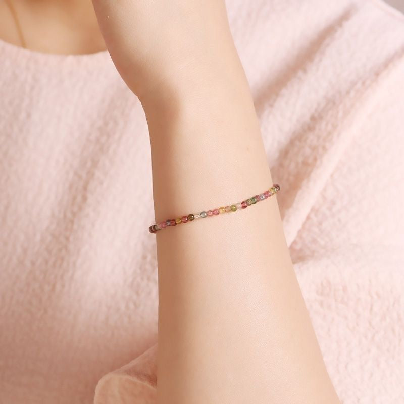 Small Bead Colorful Tourmaline Bracelet BR025