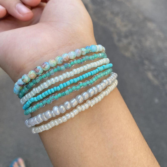 Ocean Vacation Style Colorful Small Bead Layered Bracelet BR039