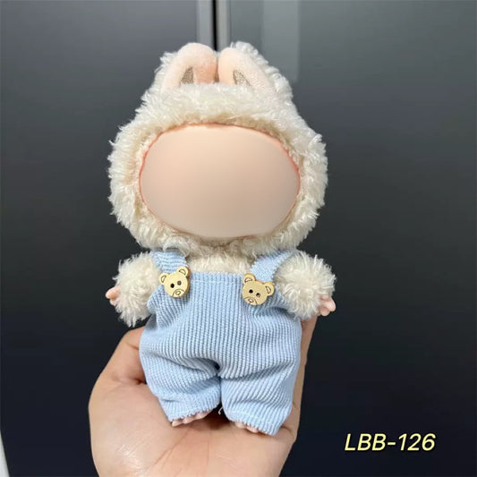 Sky Blue Overalls with Bear Buttons DOLB018