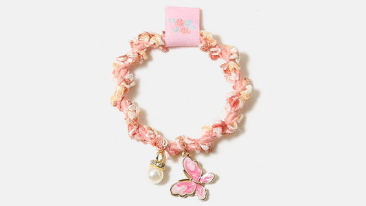 Hair Tie with Butterfly and Pearl Decoration HA005