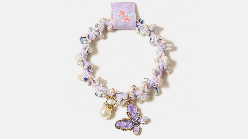 Hair Tie with Butterfly and Pearl Decoration HA007