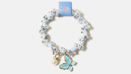 Hair Tie with Butterfly and Pearl Decoration HA008